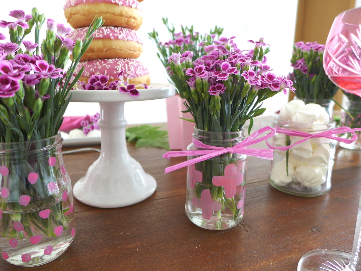Pink Nelken DIY Blumen Tischdeko sophiagaleria
