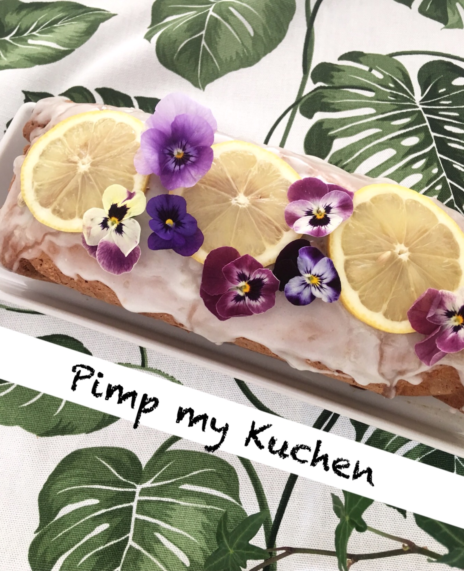 Zitronen Kuchen Blueten Deko sophiagaleria - sophiagaleria