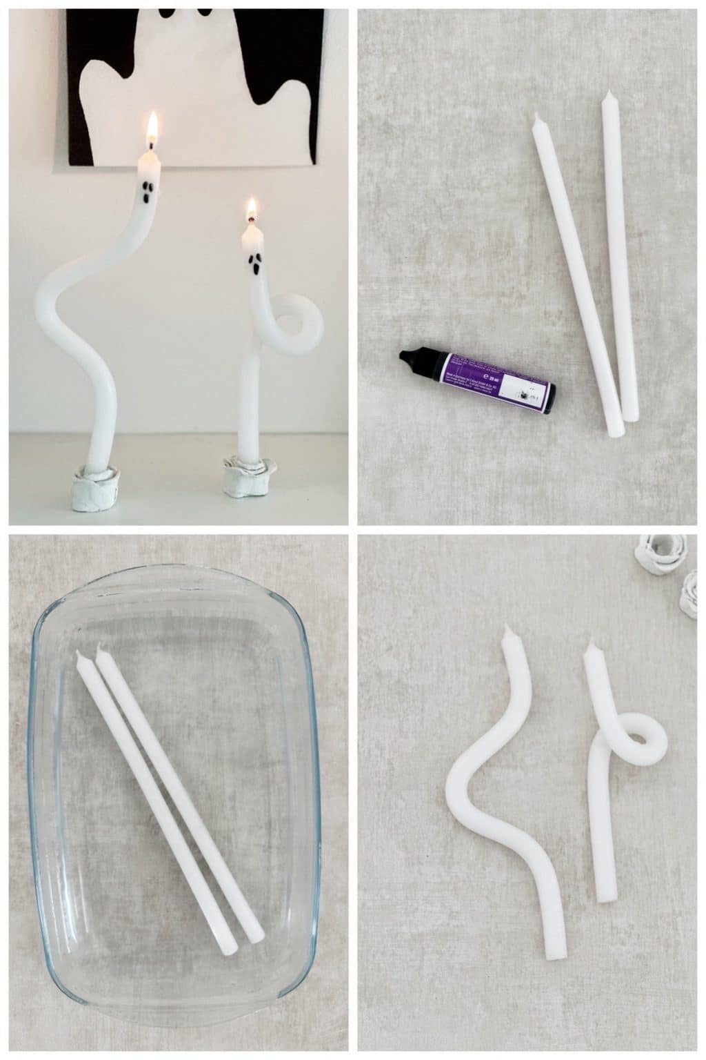 4er Set Halloween Geisterkerzen - Gruselige Biegsame Stabkerzen Für Perfekte Halloween Deko