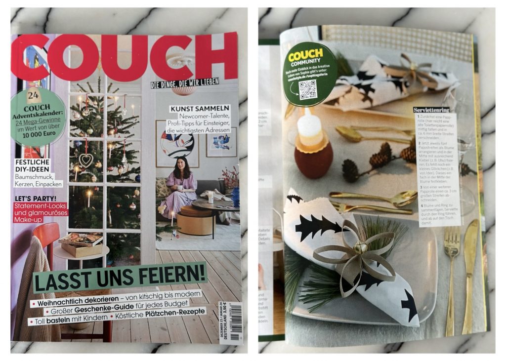 Weihnachtsdeko DIY Couch Magazin sophiagaleria